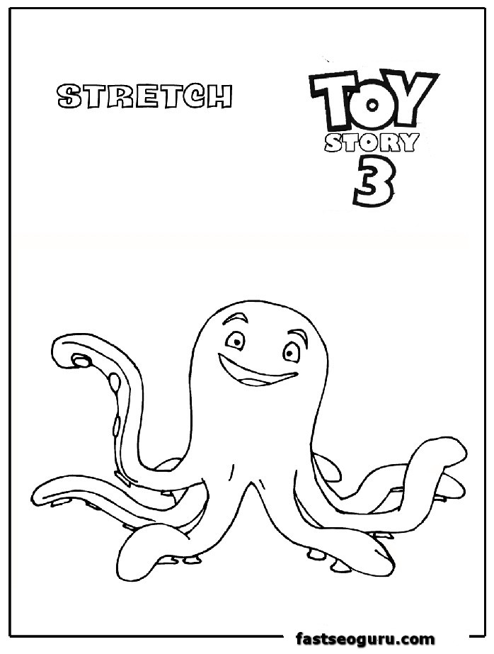 Stretch toy story 3 coloring page print out 